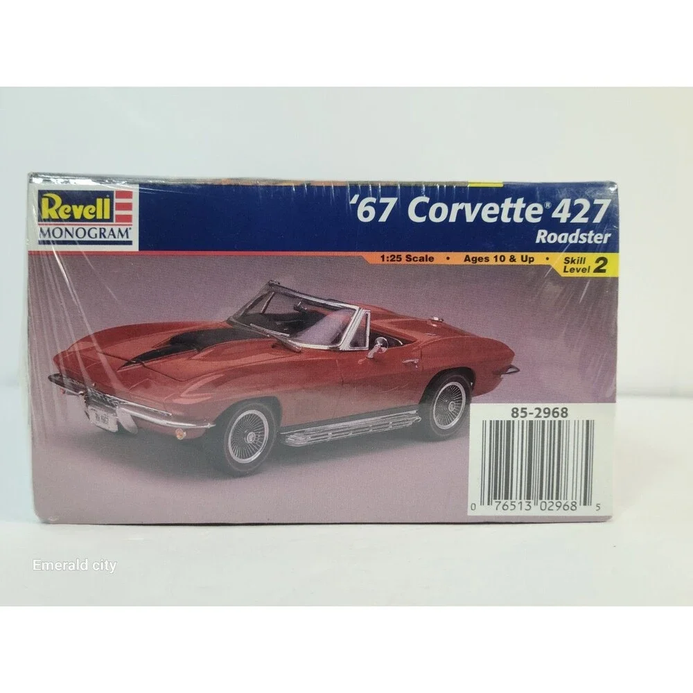 Vtg Fabric Sealed Revell Monogram 1967 Corvette 427 Roadster Model Kit 85-2968